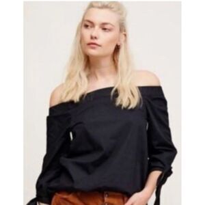 Free People Show Me Some Shoulder Off the Shoulder Black Blouse Size XS - S